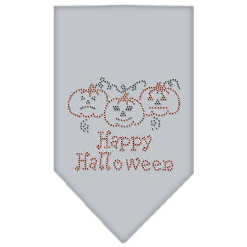 Happy Halloween Rhinestone Bandana Grey Small
